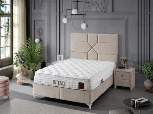 Тапицирано легло Vogue с матрак Intence + 2 нощни шкафчета