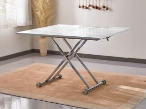 Mаса с повдигащ механизъм MOJITO - бежoв или бял гланц