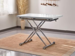 Mаса с повдигащ механизъм MOJITO - бежoв или бял гланц