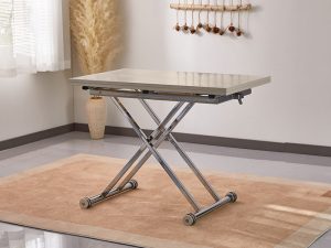 Mаса с повдигащ механизъм MOJITO - бежoв или бял гланц