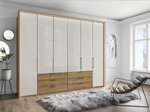 Гардероб Monaco 2000 с 6 чекмеджета, фронт стъкло - 300см