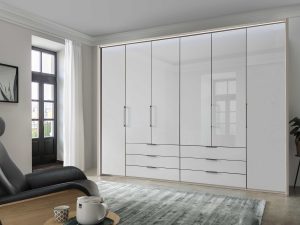 Гардероб Monaco 2000 с 6 чекмеджета, фронт стъкло - 300см