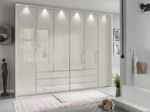 Гардероб Monaco 2000 с 6 чекмеджета, фронт стъкло - 300см