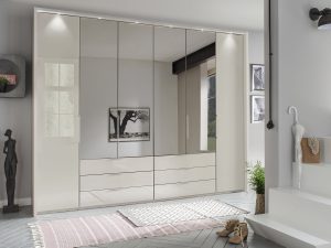 Гардероб Monaco 2000 с 6 чекмеджета, фронт стъкло - 300см