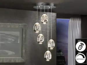 ·ROCIO· LED ЛАМПА, 5Л, ДИМЕРНА, ХРОМ